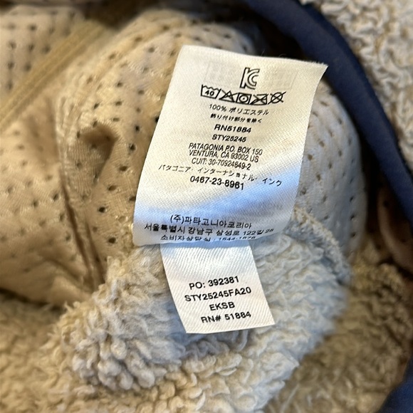 Los Gatos Deep Pile Hooded Pullover Fleece El Cap Khaki Smolder Blue Small - Picture 5 of 9